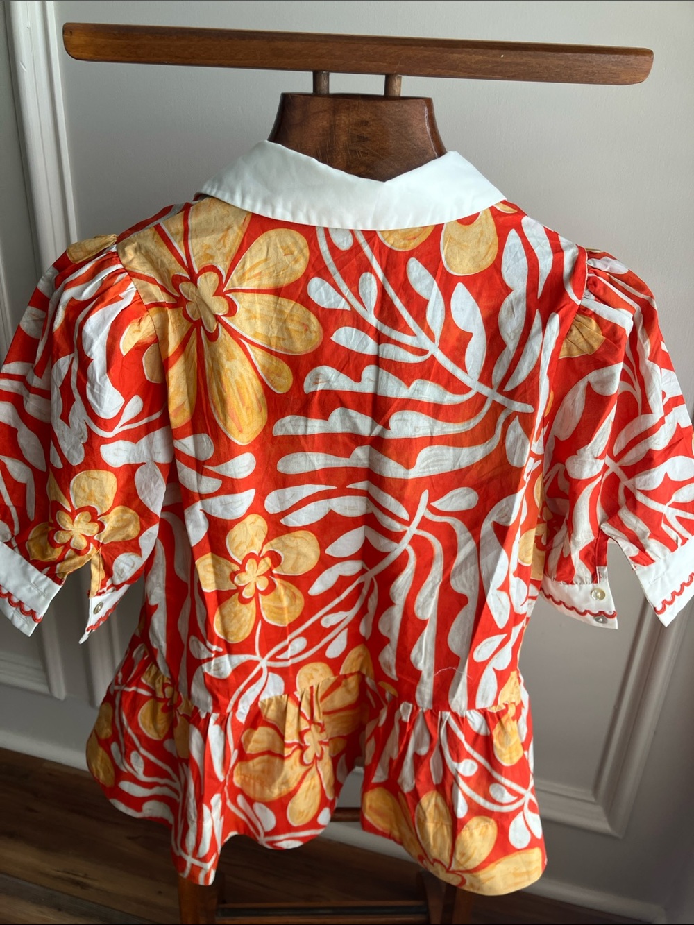 entro Floral Peplum Blouse in Orange, Yellow & White - Picture 5 of 5